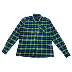 The Vermont Flannel Co Shirt Button Up Green Blue Plaid Men's Small